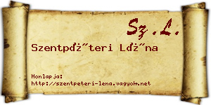 Szentpéteri Léna névjegykártya